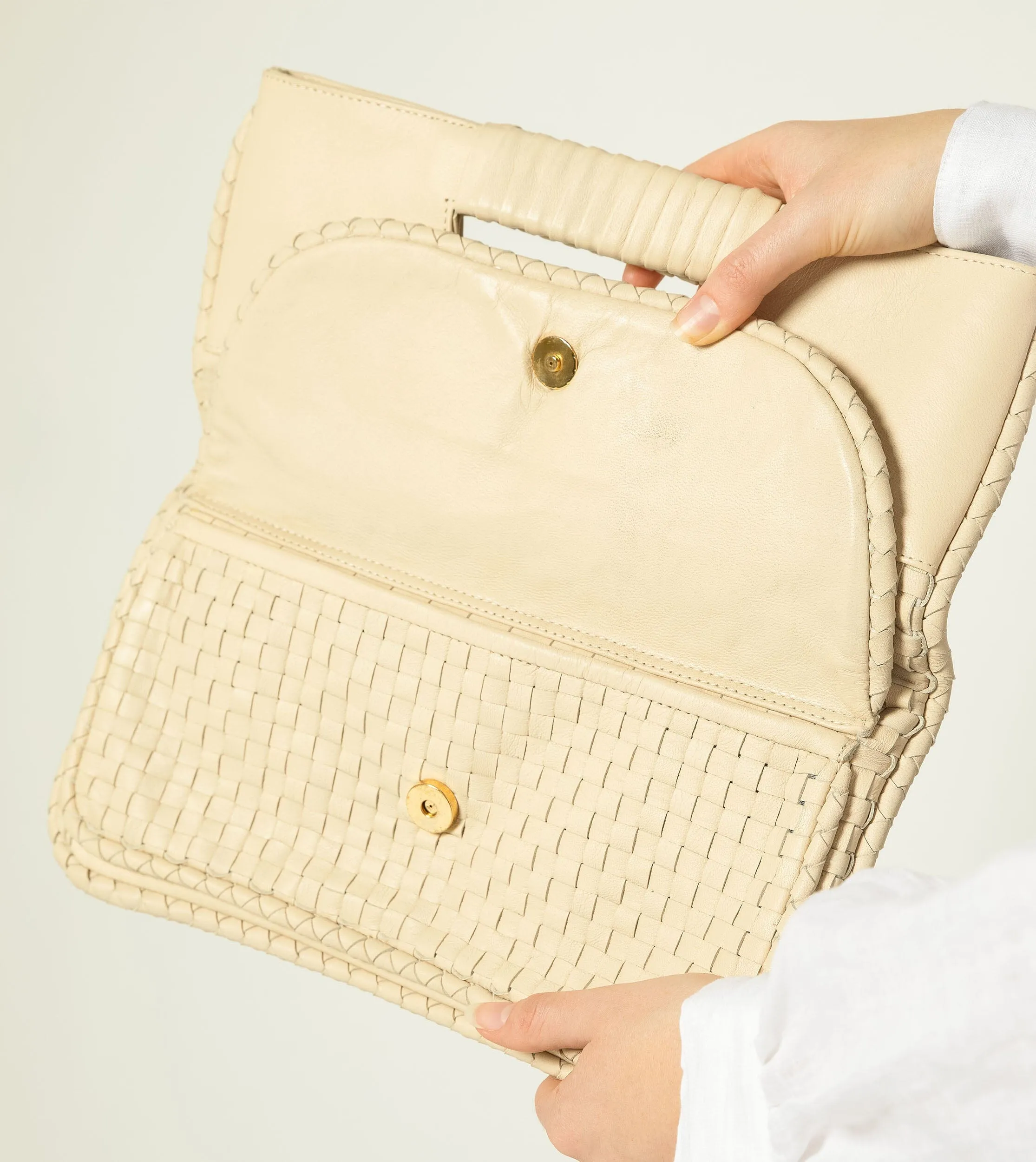 Clarisse Woven Clutch | Ivory