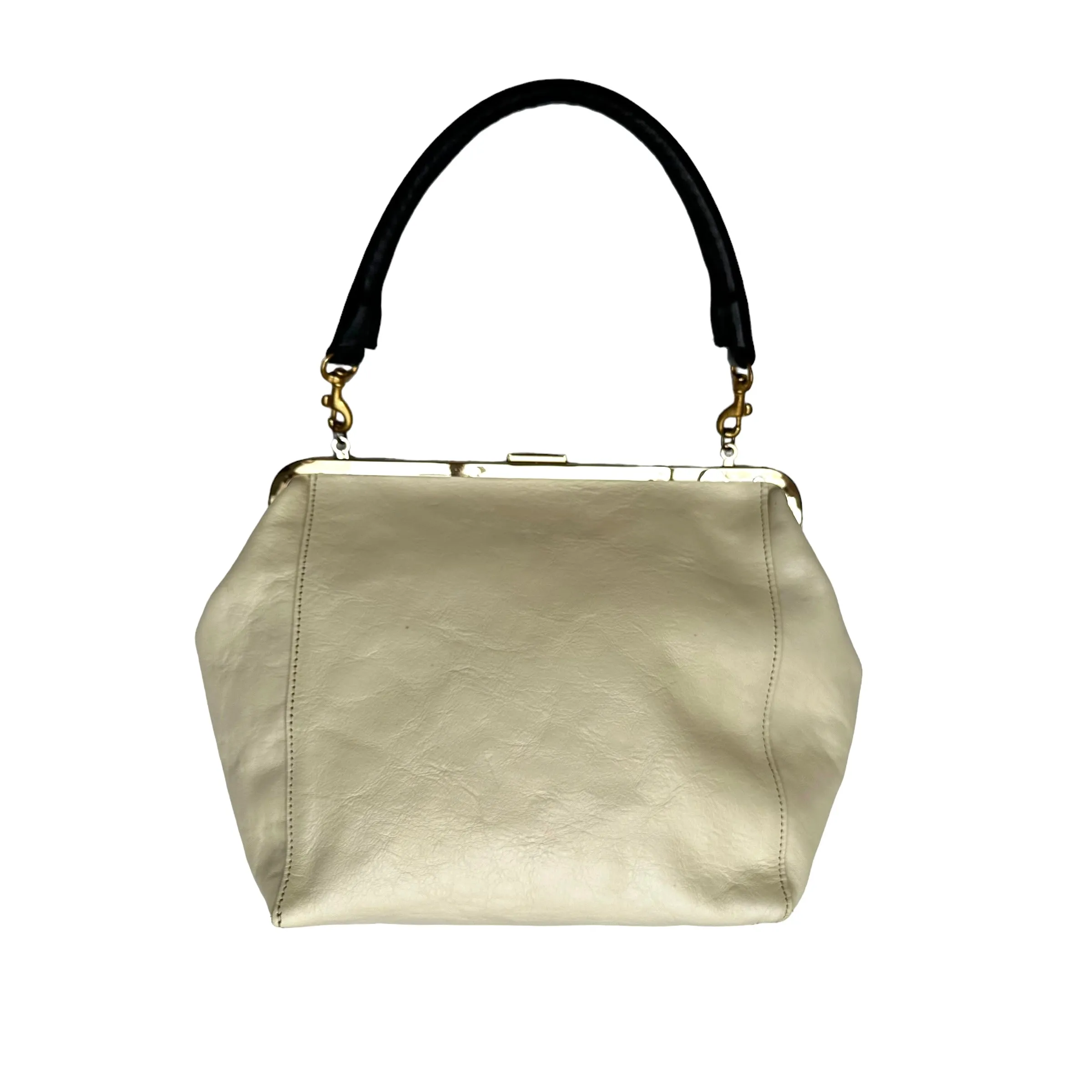 Cream Leather Convertible Bag