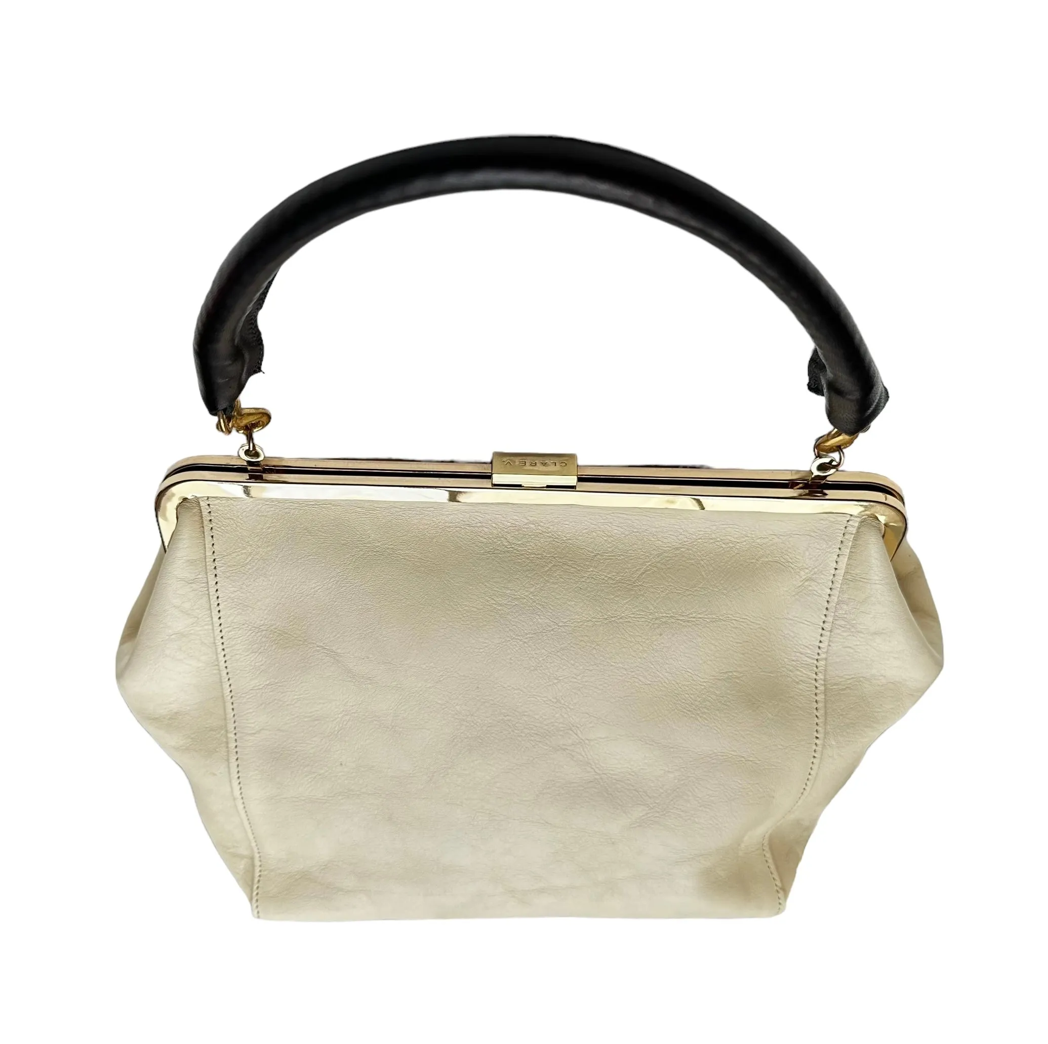 Cream Leather Convertible Bag