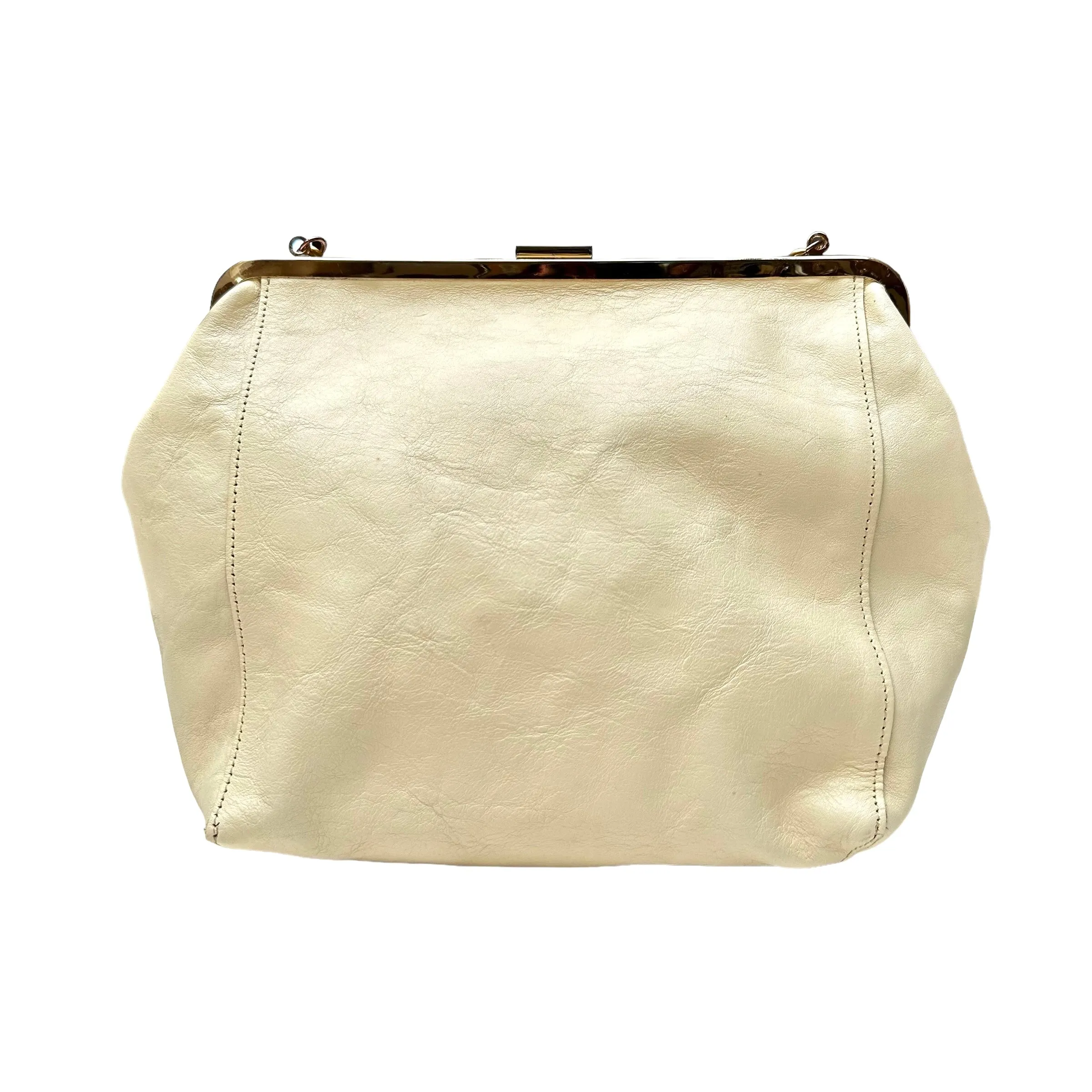 Cream Leather Convertible Bag