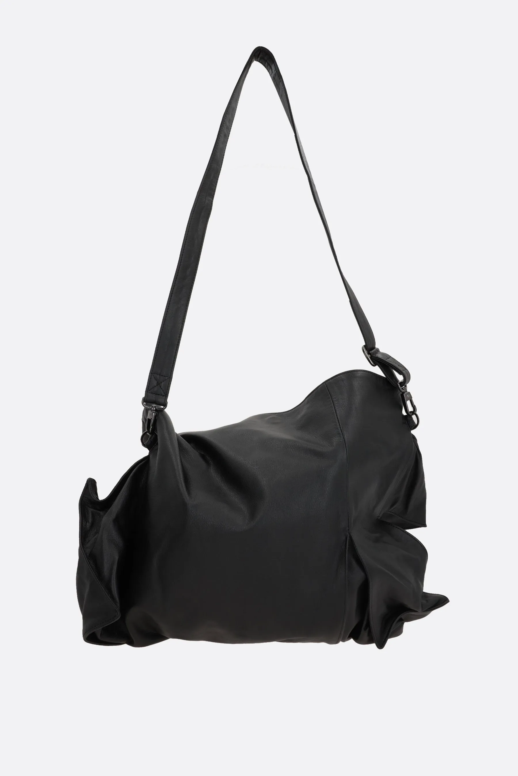 Cubic grainy leather shoulder bag