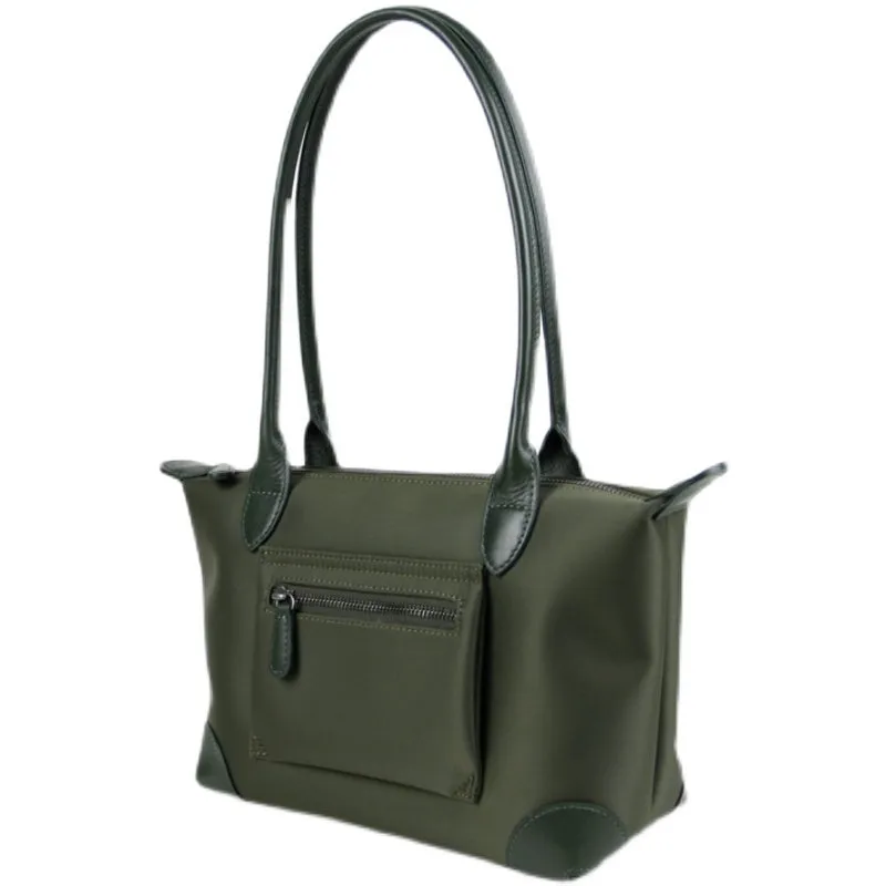 Dark Green Womens Nylon Handbag Womens Nylon Shoulder Handbag Green Nylon Shoulder Purse for Ladies