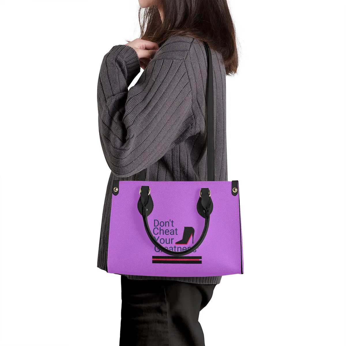 DCYG Black Red Bottoms & Mauve Luxury Women PU Tote Bag - Black