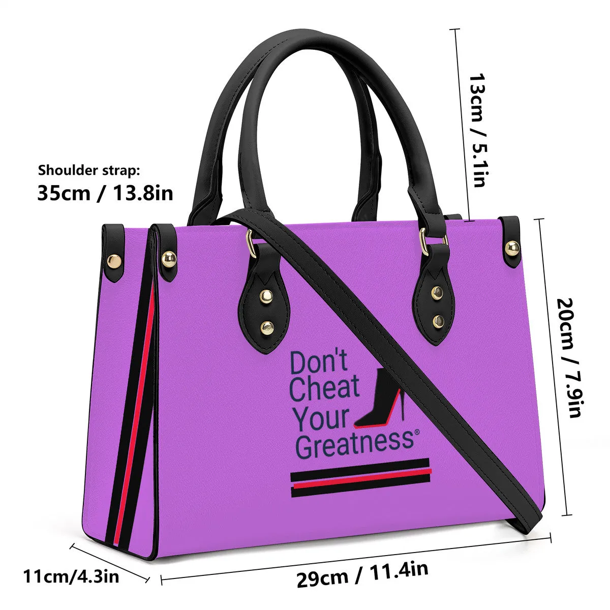 DCYG Black Red Bottoms & Mauve Luxury Women PU Tote Bag - Black