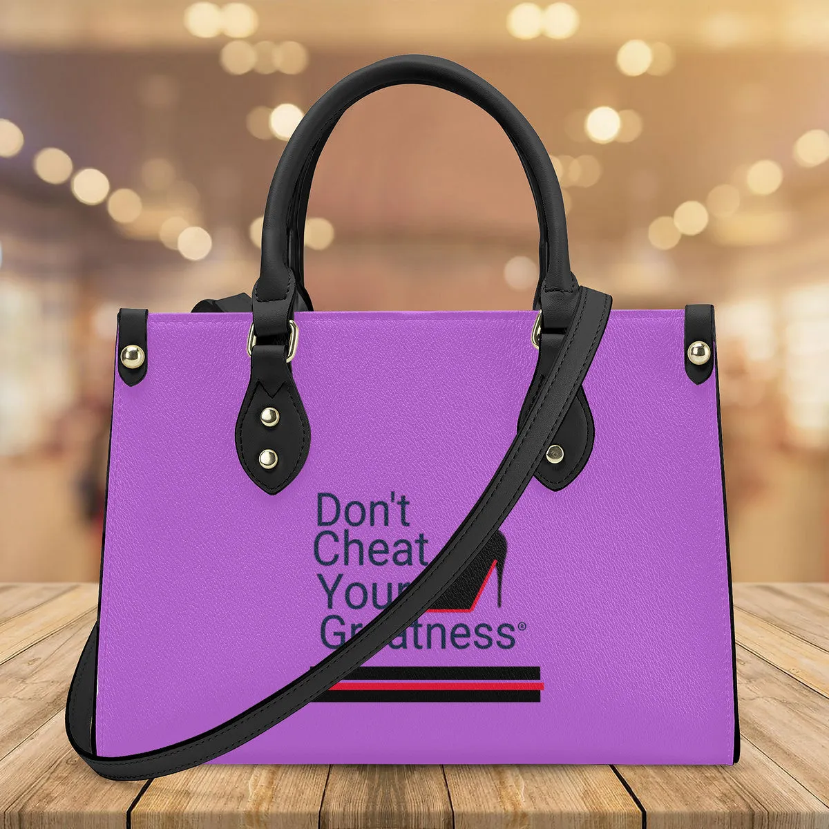 DCYG Black Red Bottoms & Mauve Luxury Women PU Tote Bag - Black