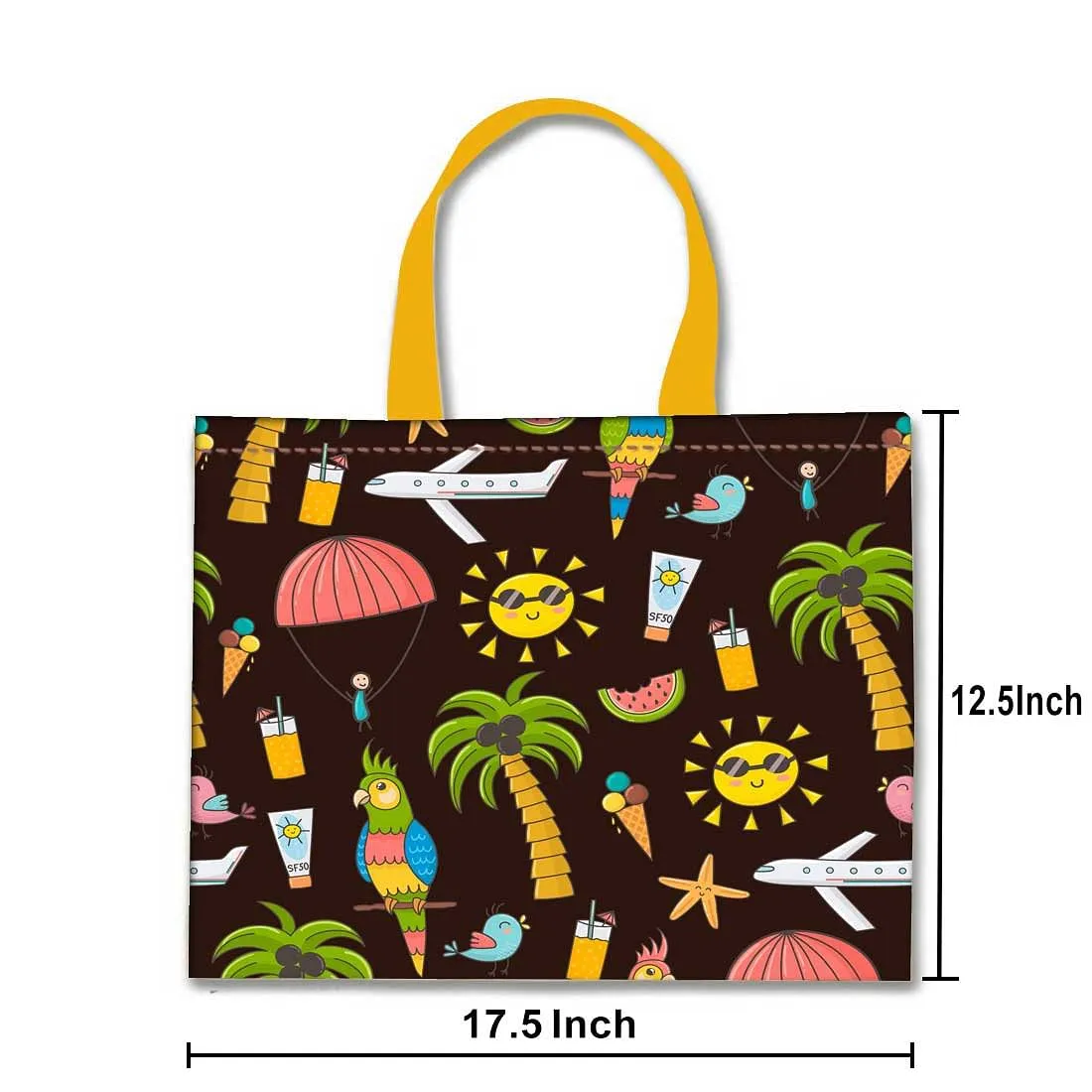 Designer Tote Bag With Zip Beach Gym Travel Bags -  Summer Adventure