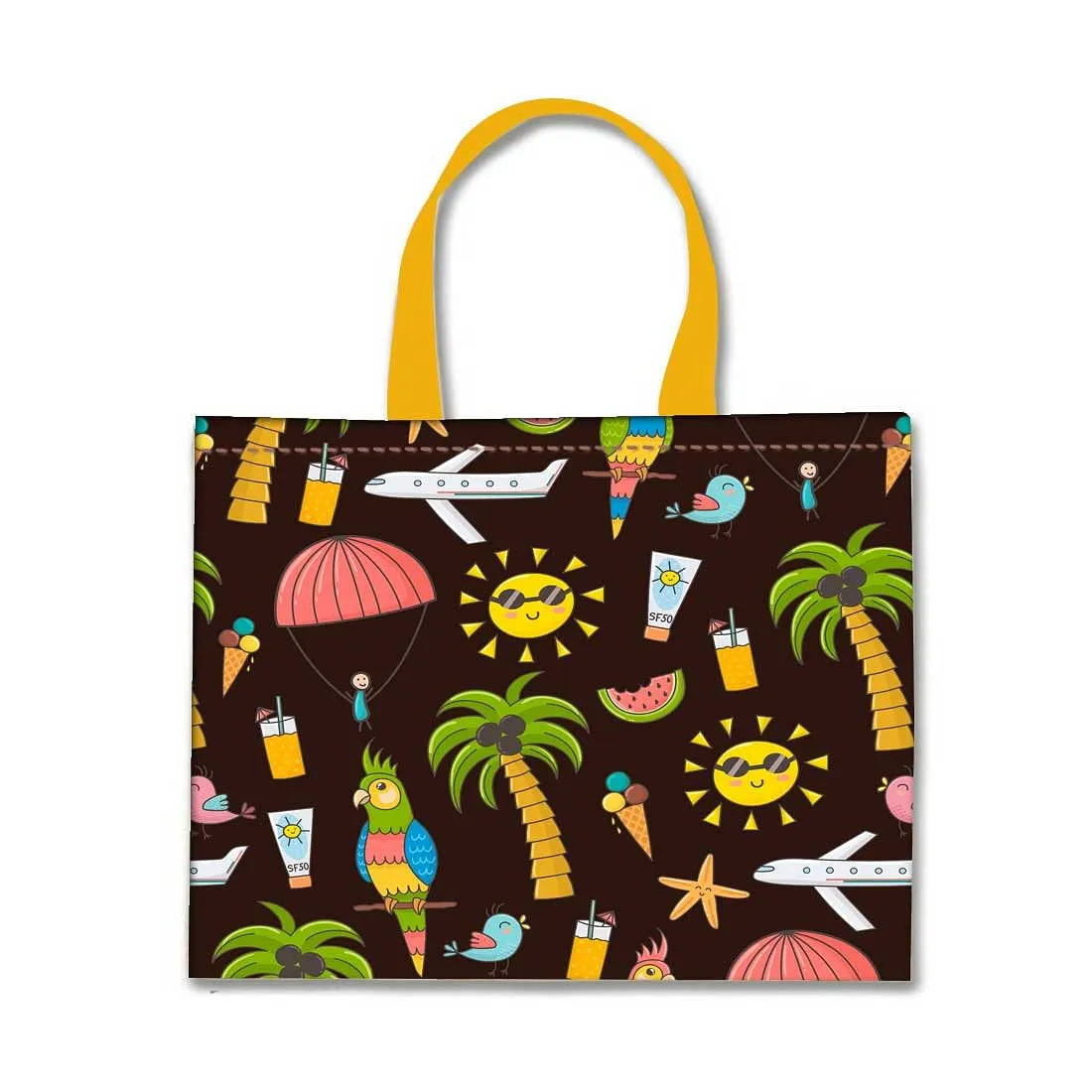 Designer Tote Bag With Zip Beach Gym Travel Bags -  Summer Adventure