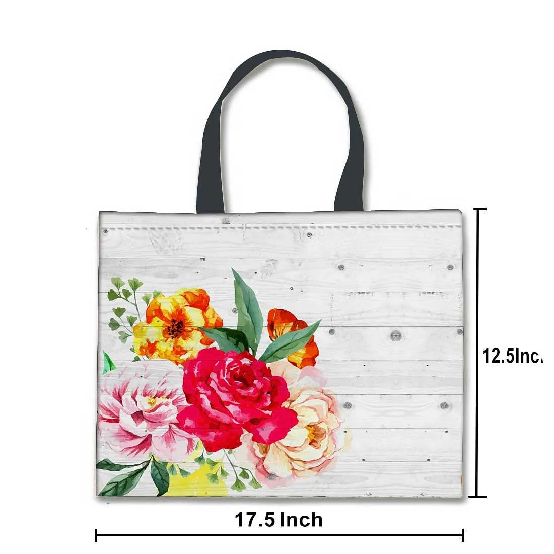 Designer Tote Bag With Zip Beach Gym Travel Bags -  Vintage Flower