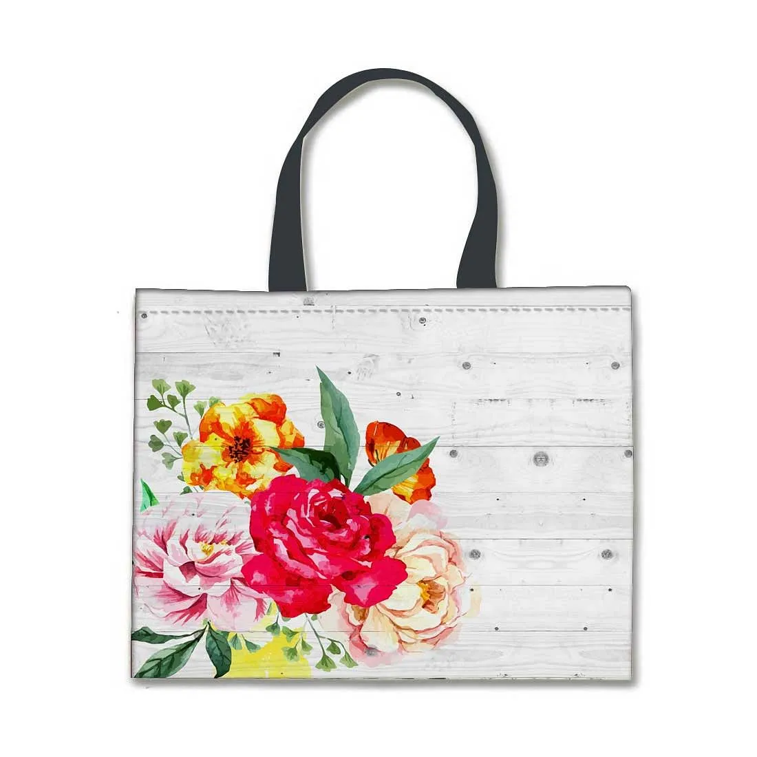 Designer Tote Bag With Zip Beach Gym Travel Bags -  Vintage Flower