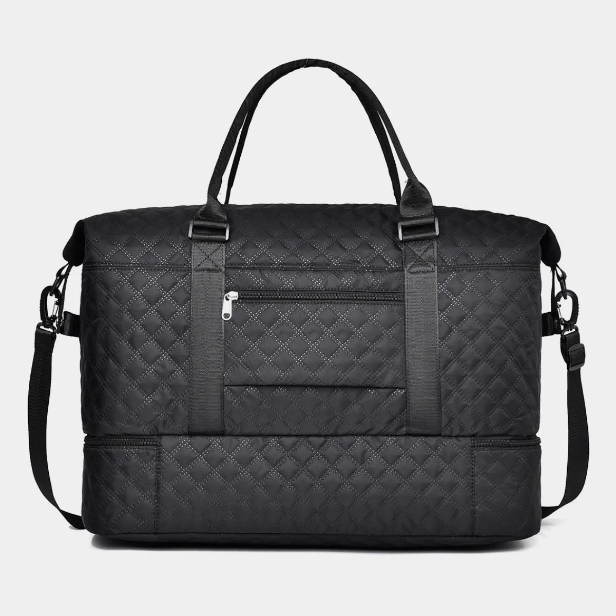 Diamond Grid Oxford Travel Bag