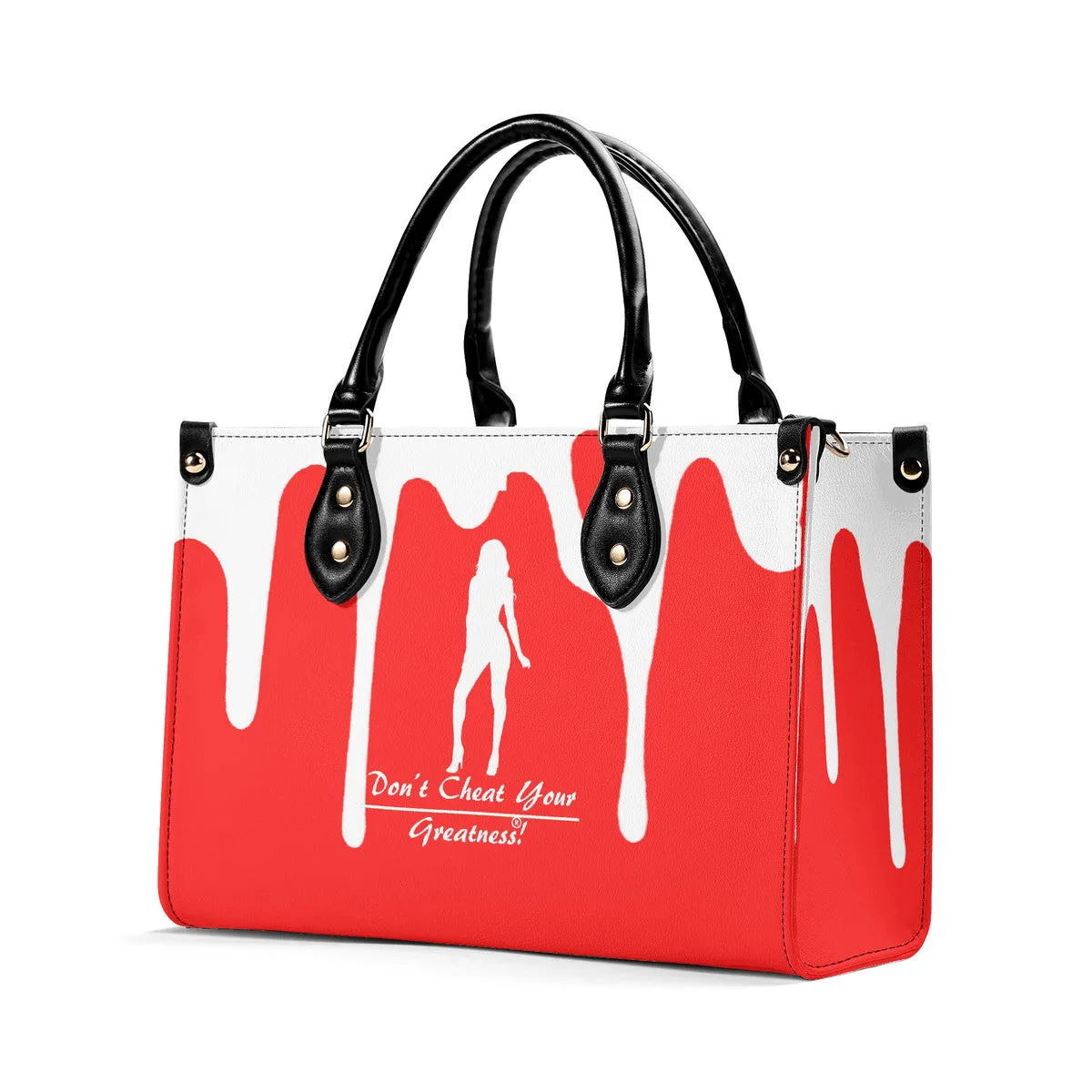 DRIP SF White Logo & Red Multiple Sizes Upgraded Luxury Women PU Leather Handbag