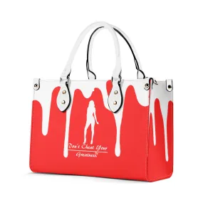 DRIP SF White Logo & Red Multiple Sizes Upgraded Luxury Women PU Leather Handbag