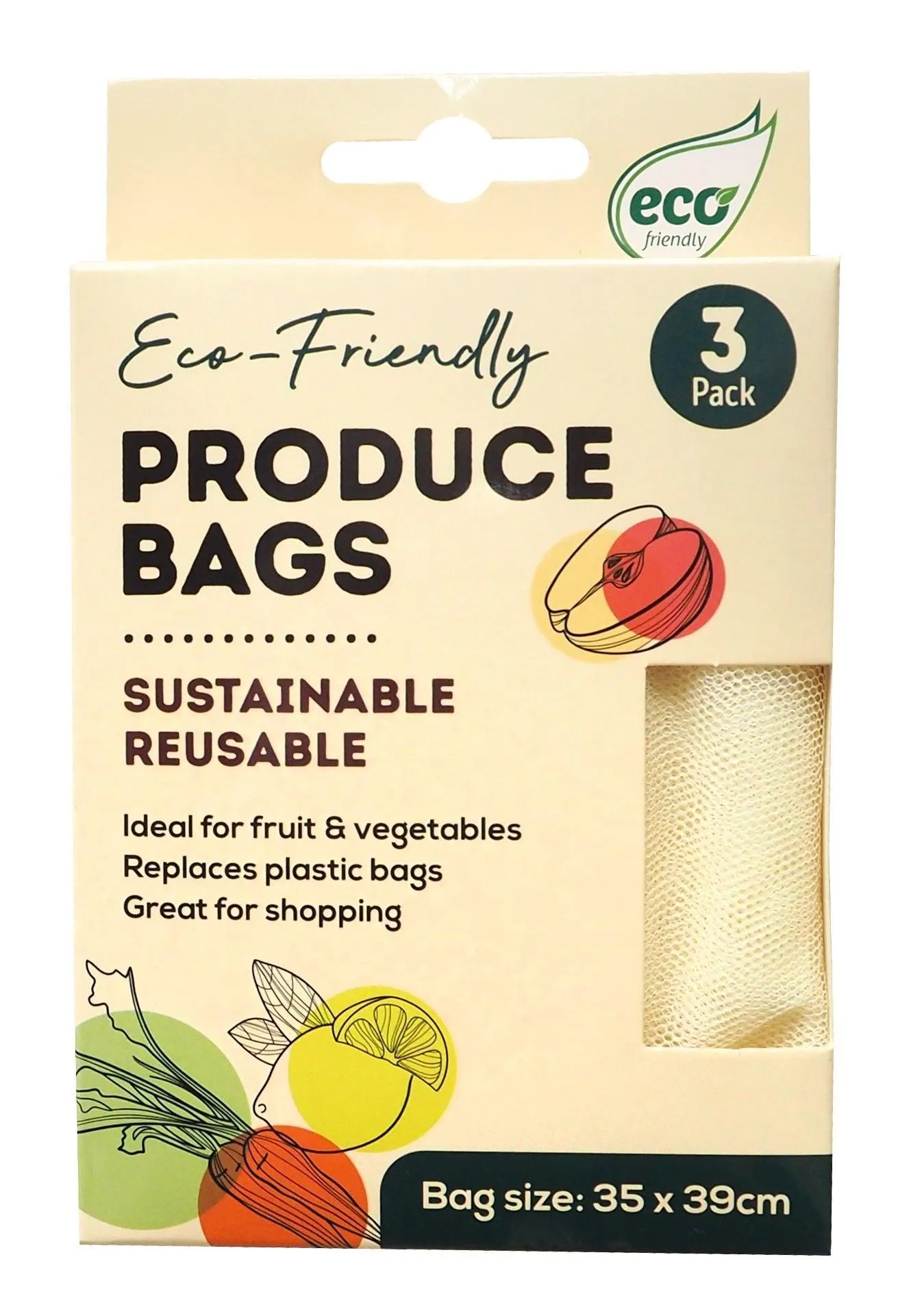 Eco - Friendly Fruit & Veg Mesh Sack | 3pack