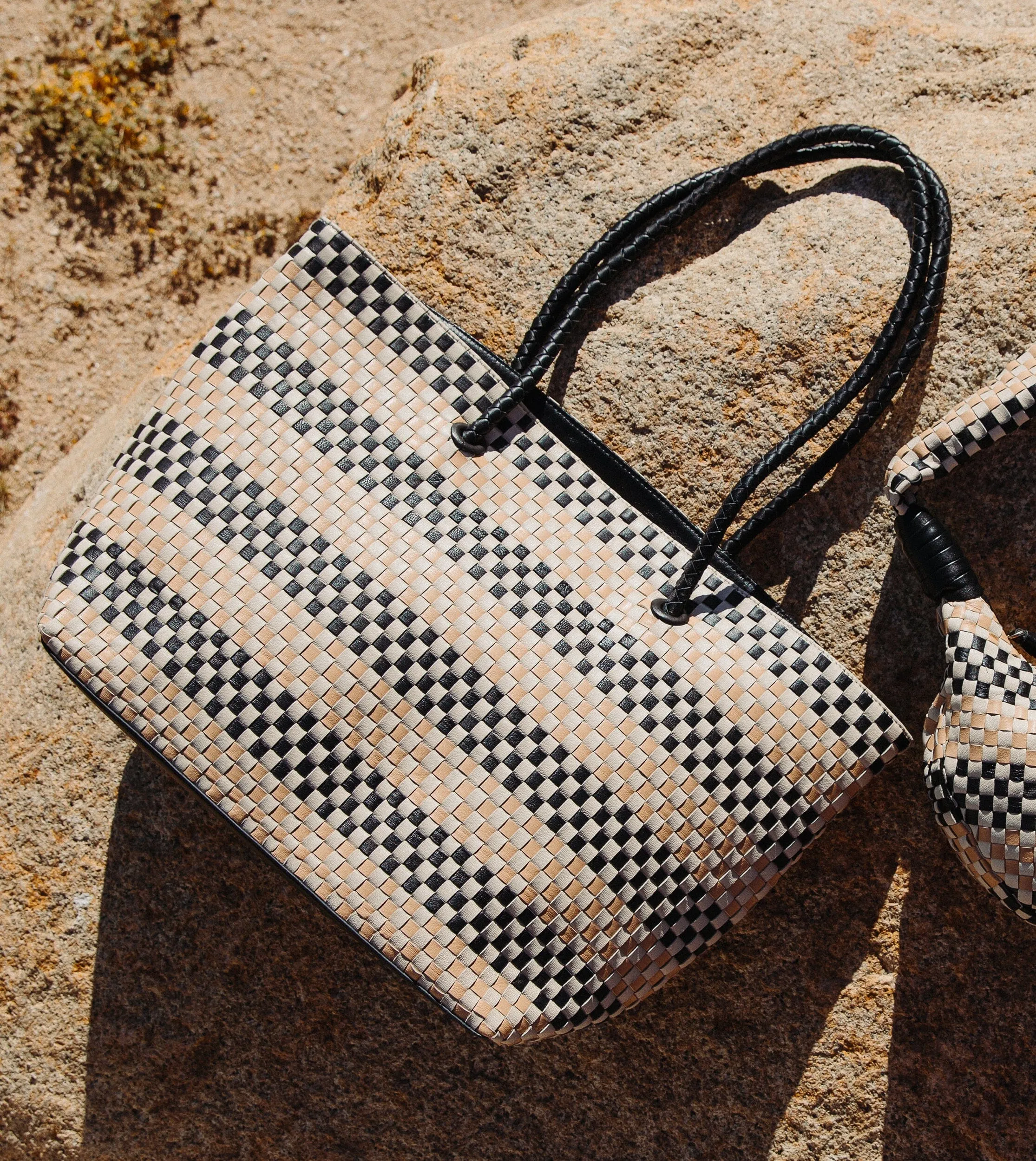 Eugenie Woven Tote Bag | Black Multi