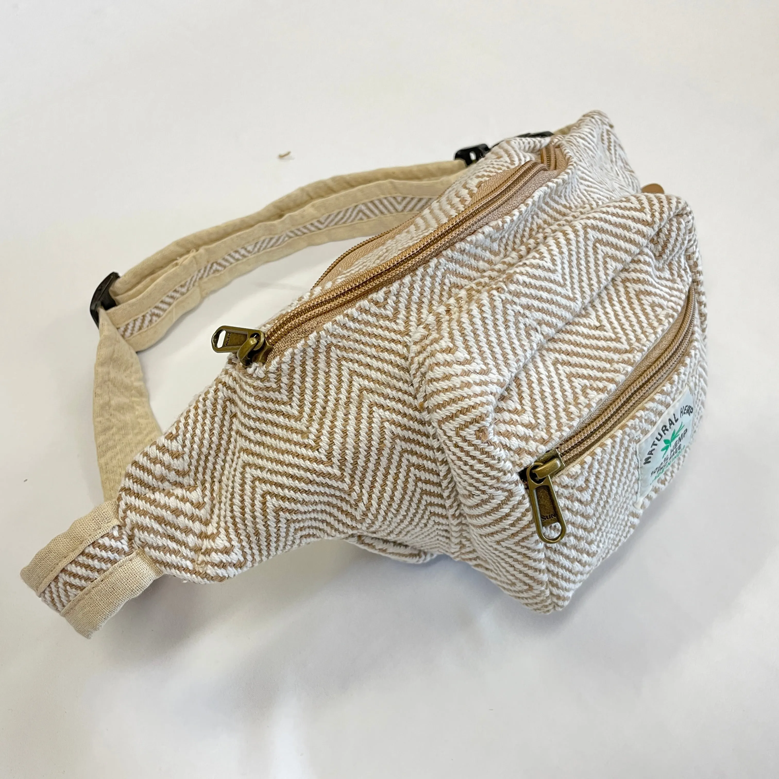 Fishbone Weave Hemp Fanny Pack