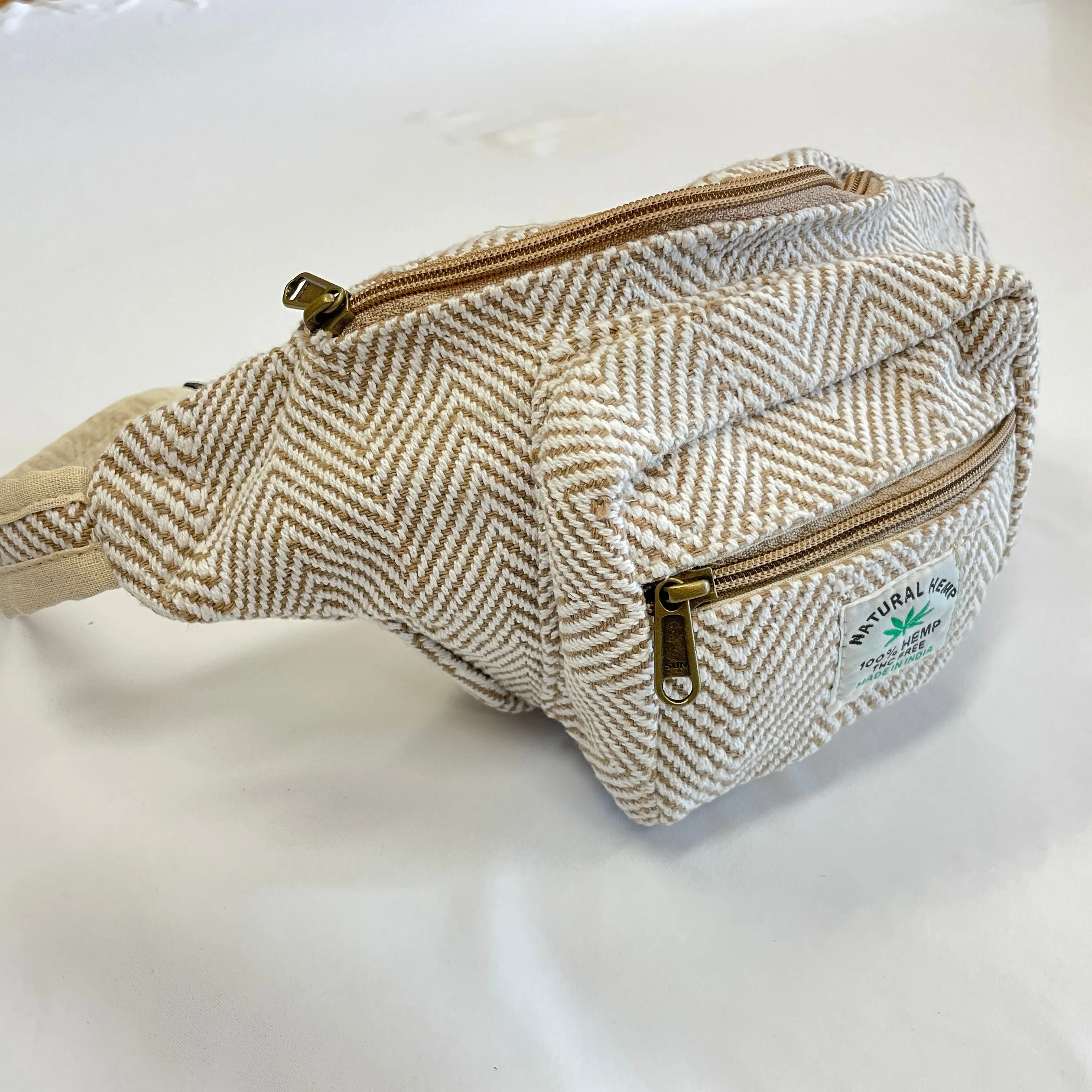 Fishbone Weave Hemp Fanny Pack