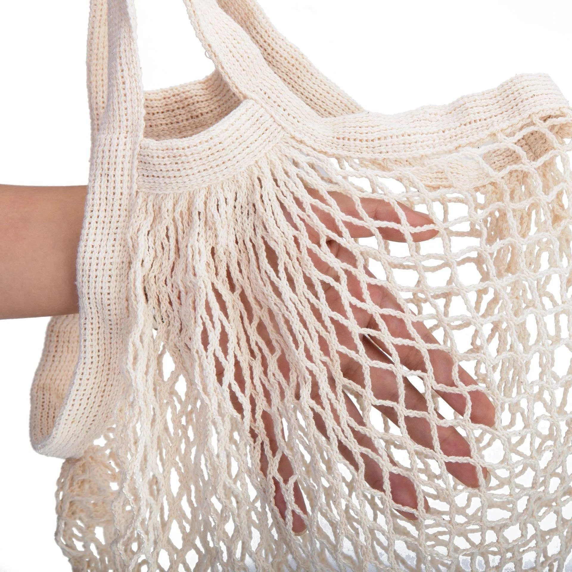 Fishnet Market Bag - String Bag - Shopping Bag - Reusable Shopping Grocery Bag - Tote - Mesh - Zero Waste Eco Friendly - Long Handle