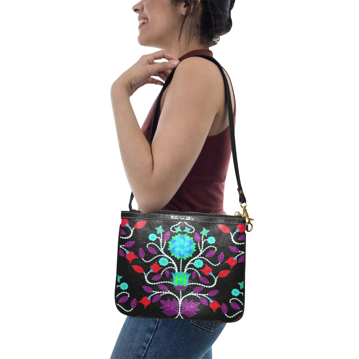 Floral Beadwork Four Clans Winter Small Shoulder Bag