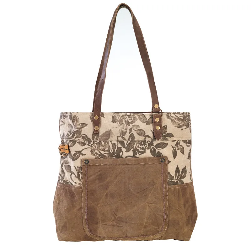 Floral Cinnamon Tote Bag