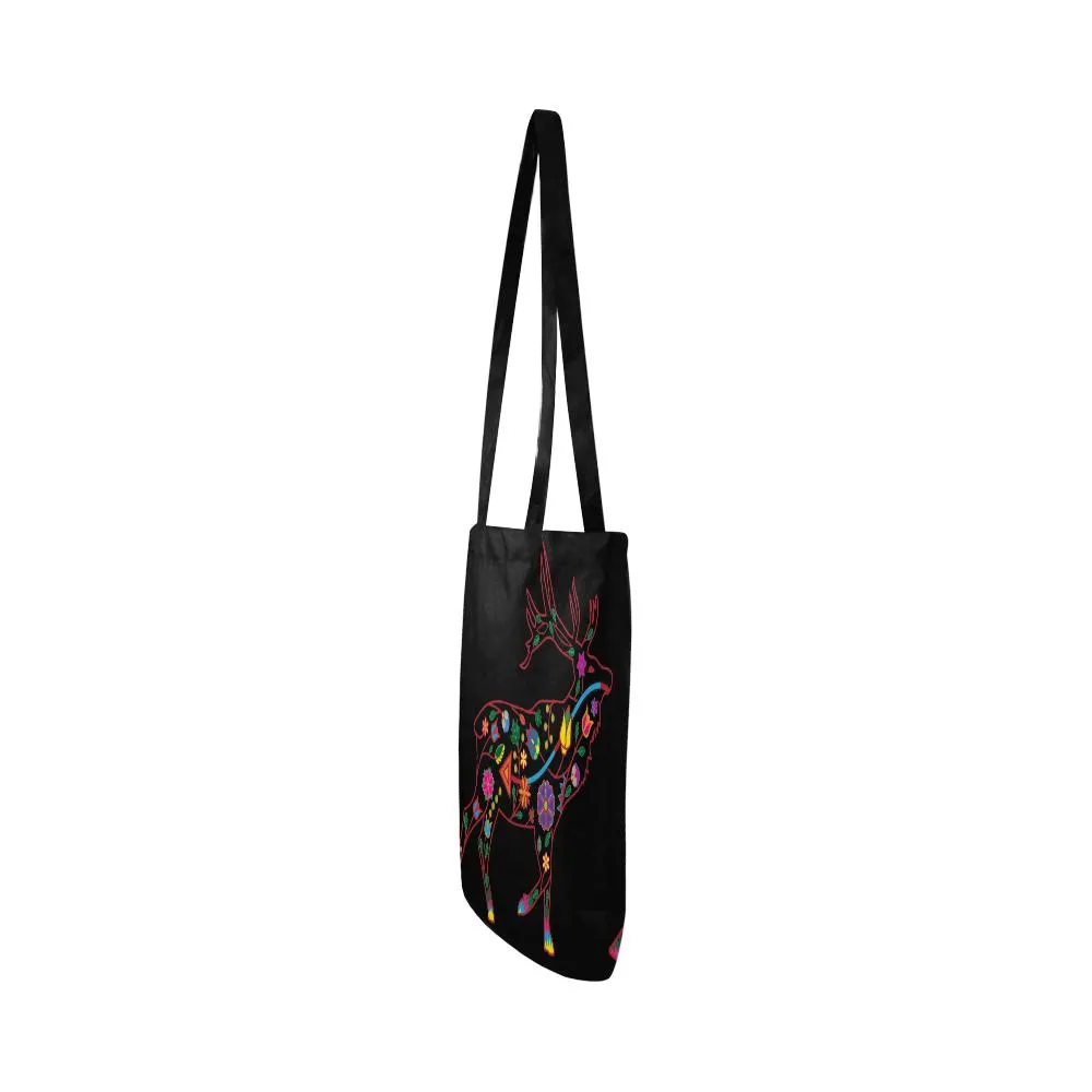 Floral Elk Reusable Shopping Bag (Two sides)