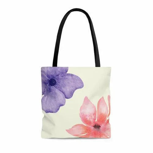 Fresh Floral Print Beach Shopper Tote Bag Medium