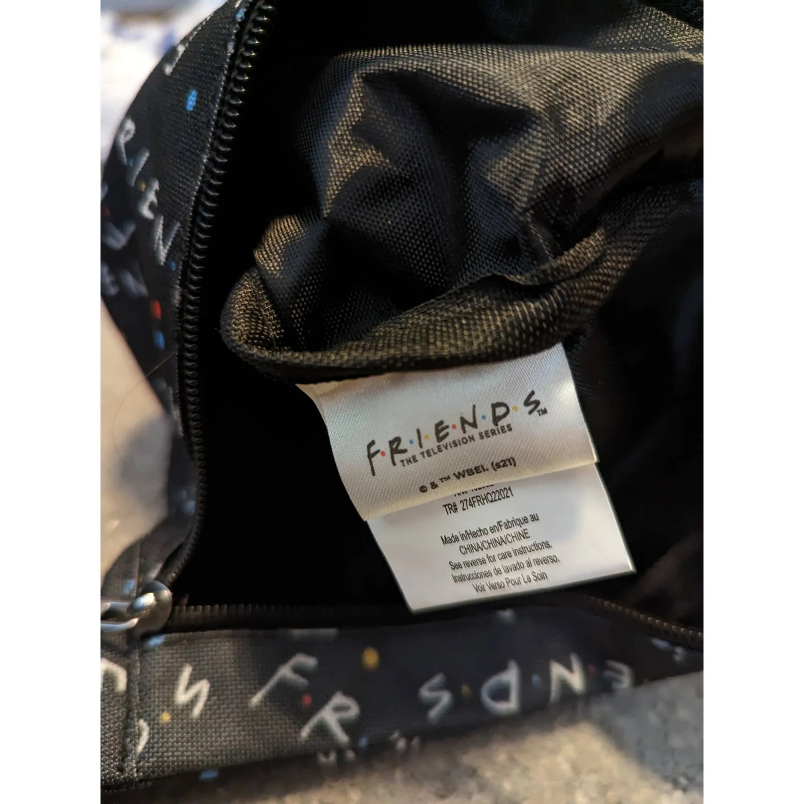 FRIENDS Black Logo Adjustable Zipper Fanny Pack Bum Bag NEW