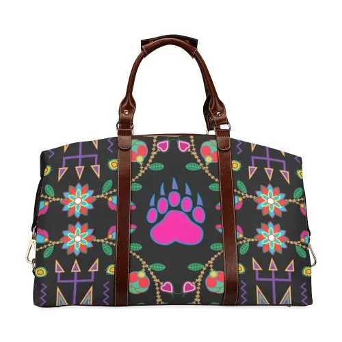 Geometric Floral Fall-Black Classic Travel Bag