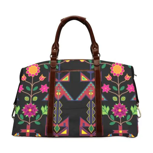 Geometric Floral Spring-Black Classic Travel Bag