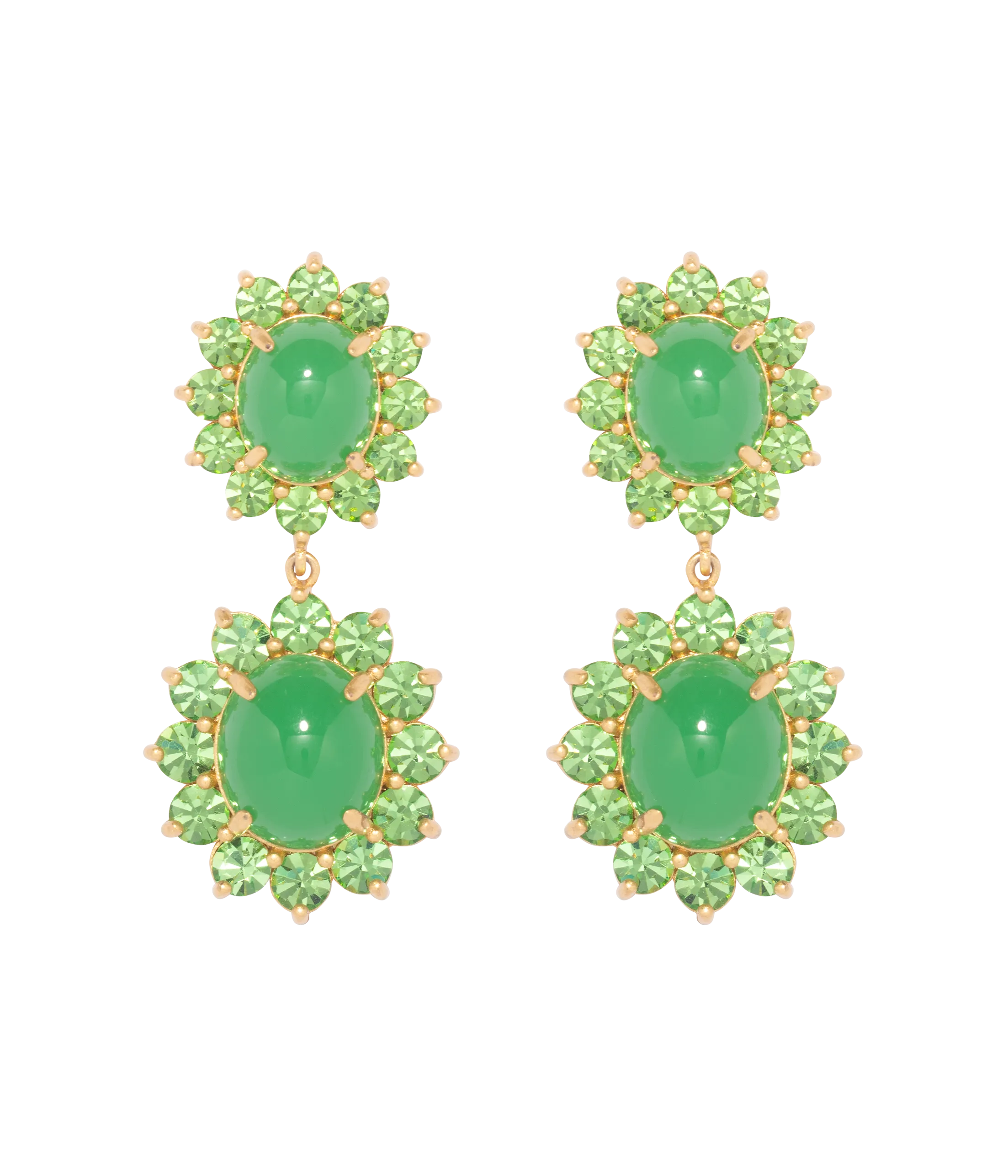 Georgie Drop Earrings in Green