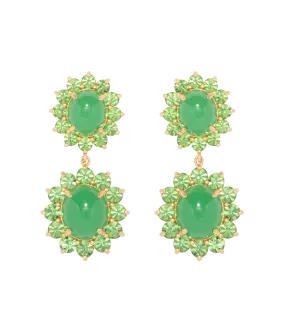 Georgie Drop Earrings in Green