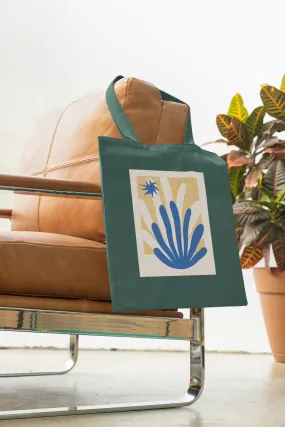 Good Vibes Printed Green Tote Bag