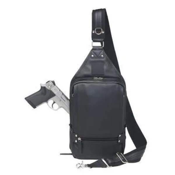 GTM Original RFID Lined Leather Sling Bag