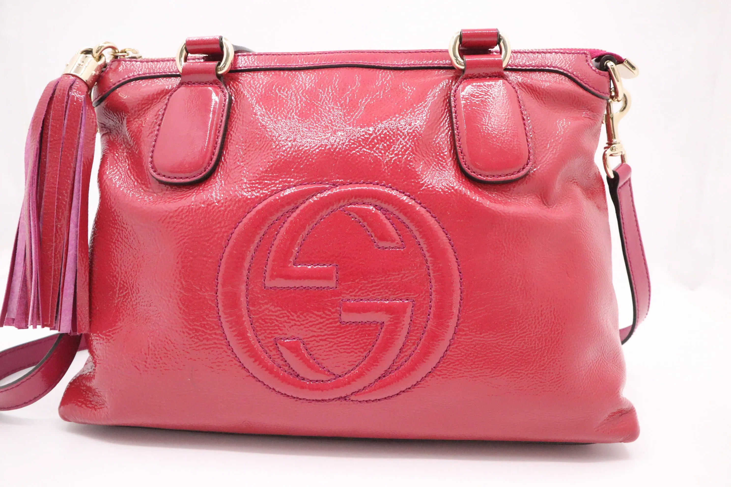 Gucci Soho 2-Way Bag in Pink Patent Leather