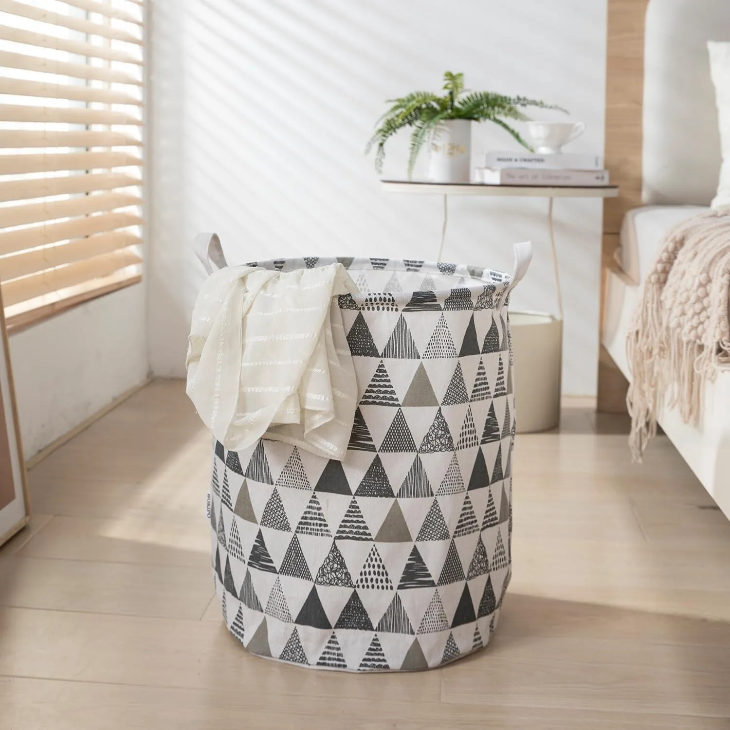 HOKIPO Folding Laundry Basket for Clothes - Large 43 LTR , Grey