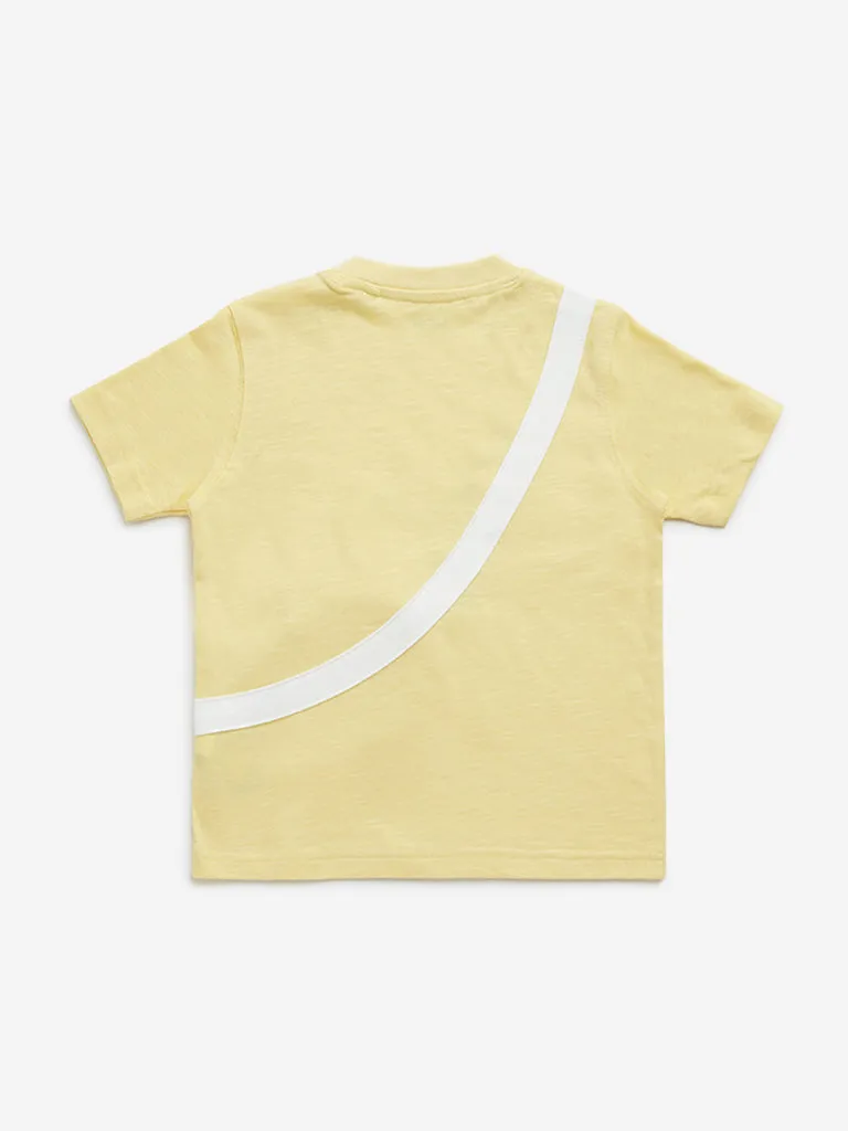 HOP Kids Yellow Football Fanny Pack Design Cotton T-Shirt