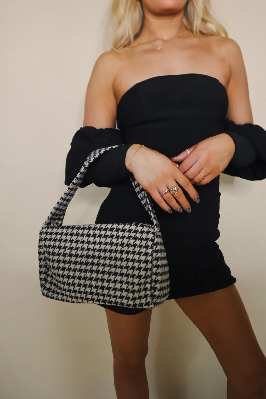 Houndstooth Shoulder Bag