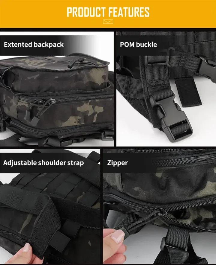 IDOGEAR 410 Flatpack Tactical Backpack Multi-purposed Rucksack tactical Utility MOLLE Bag 3562