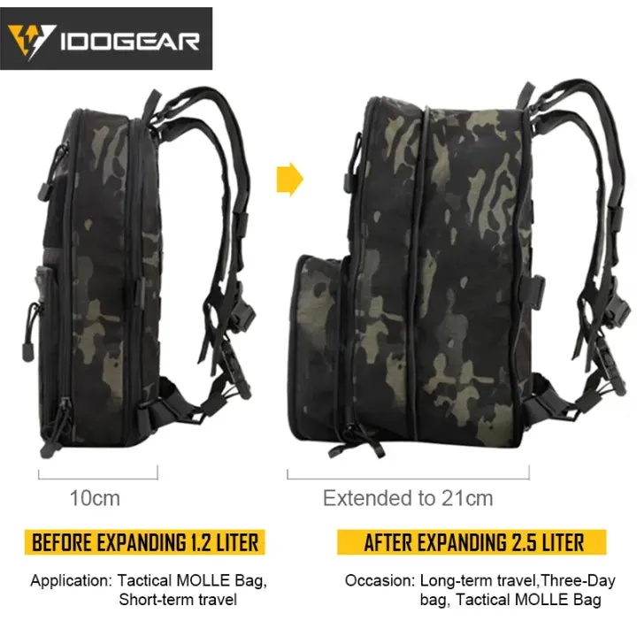 IDOGEAR 410 Flatpack Tactical Backpack Multi-purposed Rucksack tactical Utility MOLLE Bag 3562