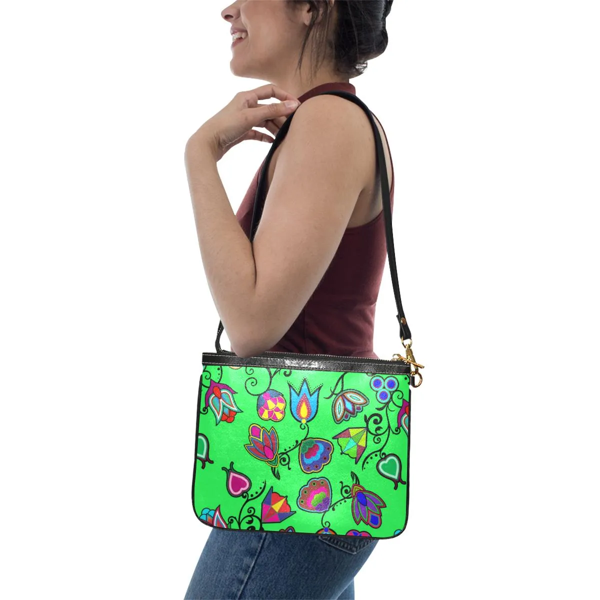 Indigenous Paisley Green Small Shoulder Bag