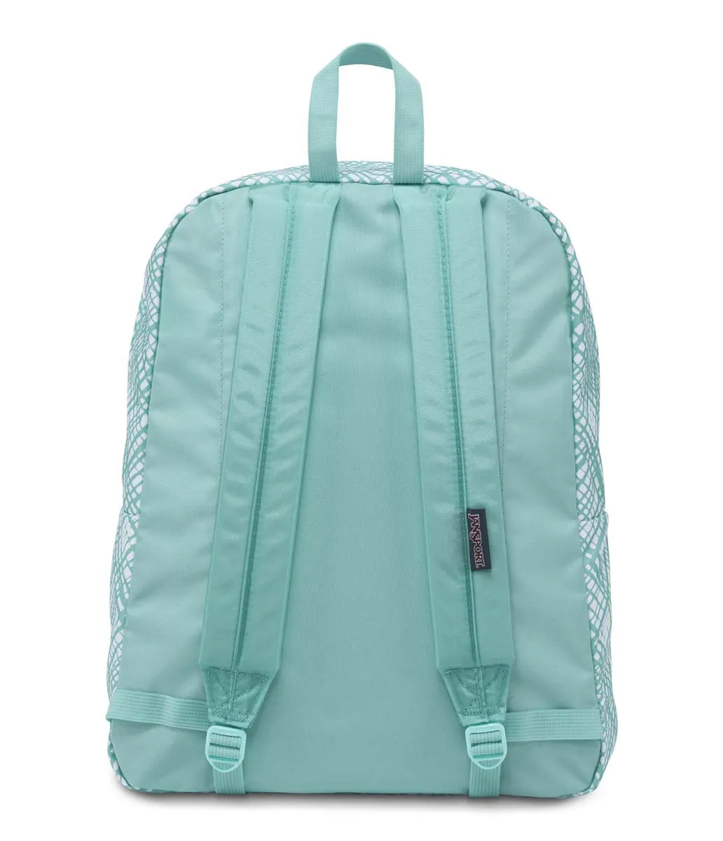 JANSPORT Superbreak Backpack - Aqua Dash Jagged Plaid