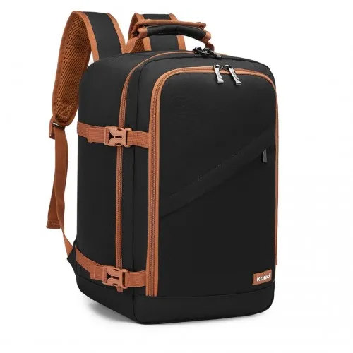 Kono Lightweight Cabin Bag Travel Business Backpack - Black And Brown | Versatile & Durable