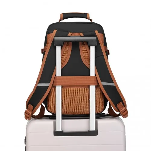 Kono Lightweight Cabin Bag Travel Business Backpack - Black And Brown | Versatile & Durable