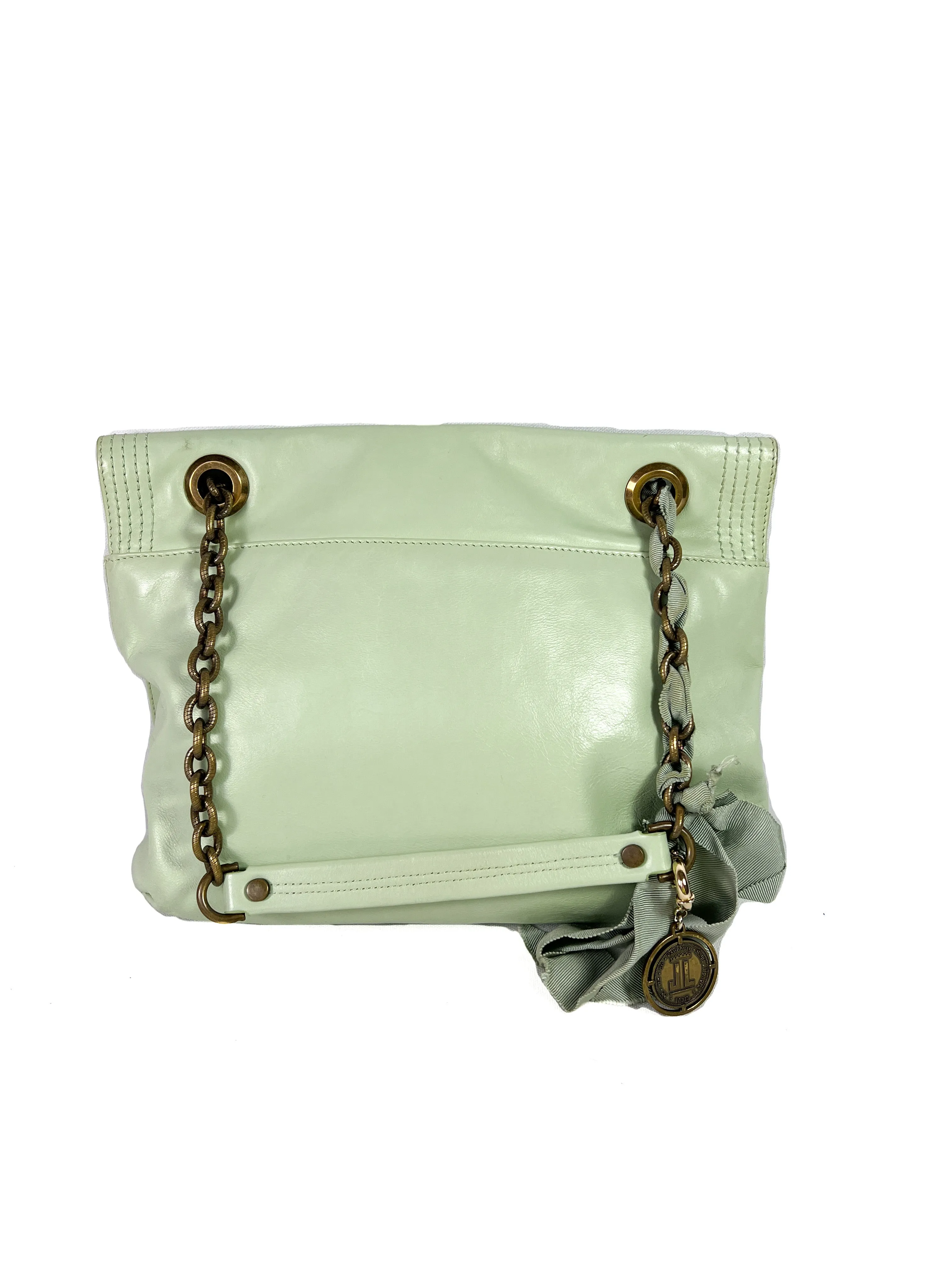 Lanvin mint green leather Happy shoulder bag