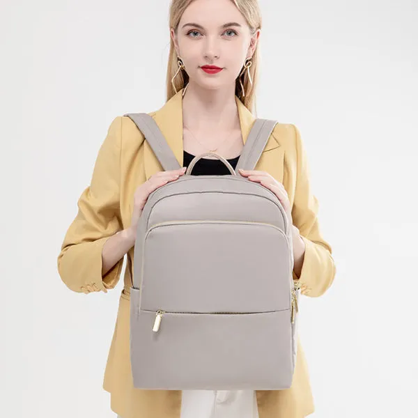 Laptop Grey Backpack for Women, 14 Inch Computer Business Stylish Grey Backpacks 女士筆記本電腦灰色背包，14 英寸電腦商務時尚灰色背包 KCBAG2253