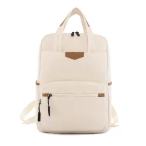 Laptop Off White Backpack Purse for Women, 13.3 Inch Computer Business Stylish Off White Backpacks 女士筆記本電腦米白色背包錢包，13.3 英寸電腦商務時尚米白色背包 KCBAG2228