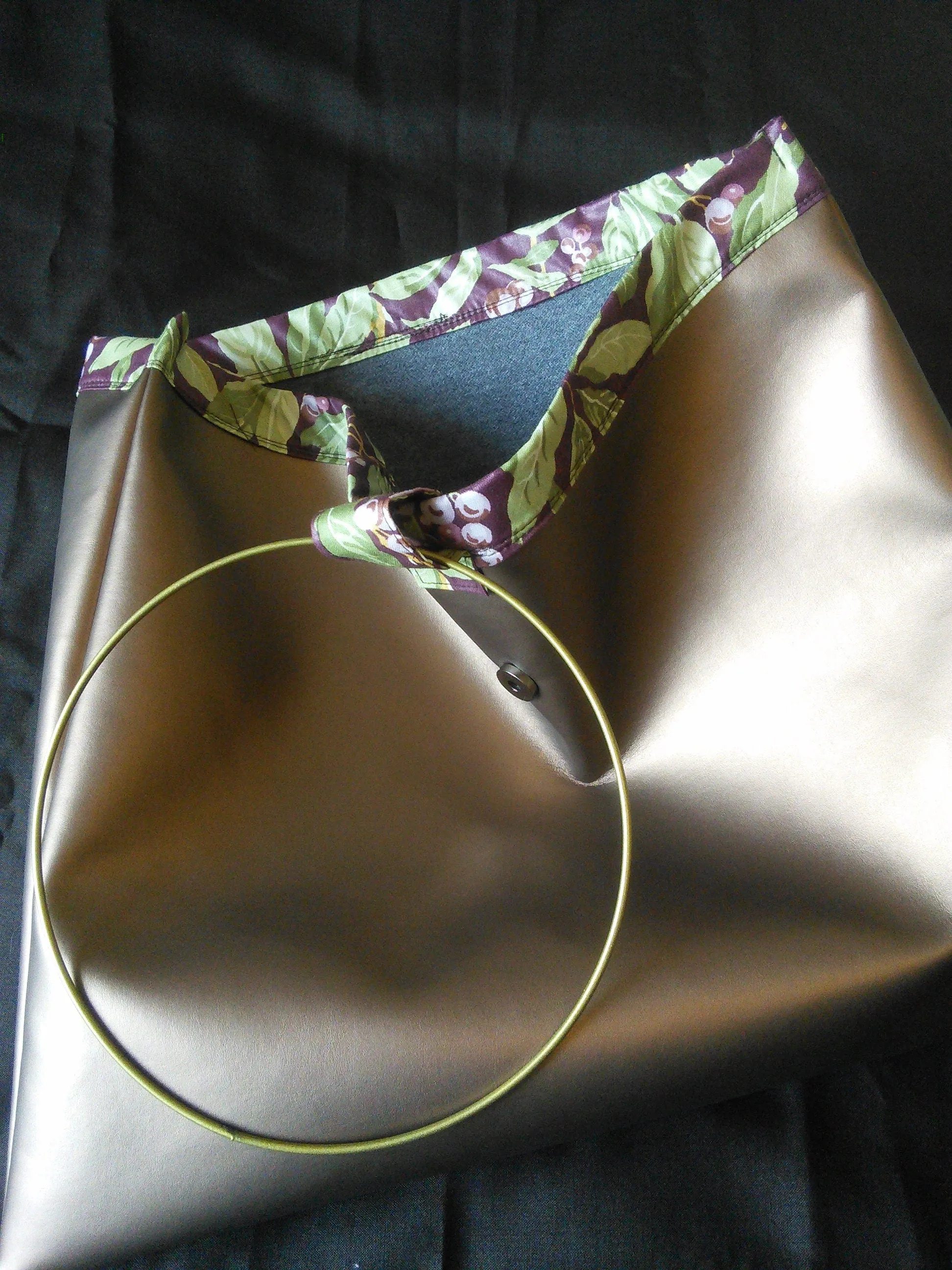 Large Bronze Bag Faux Leather Shoulder Shopper