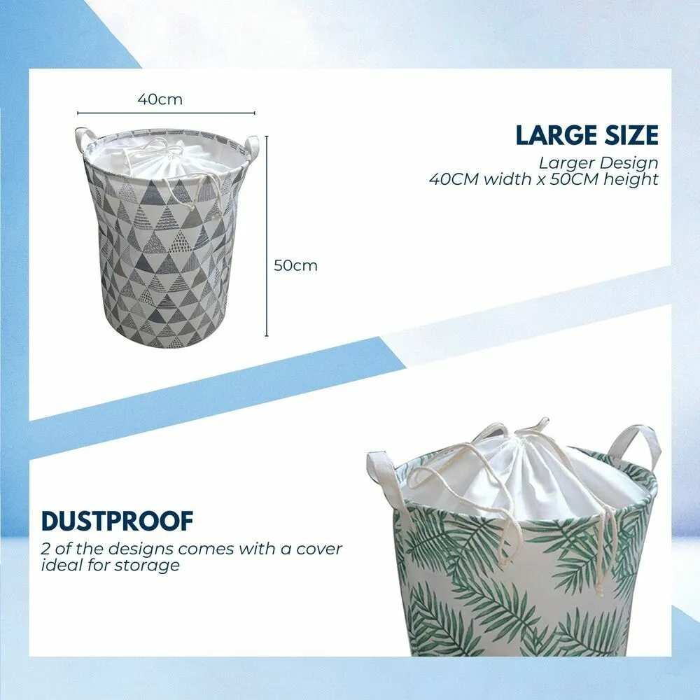 Large Dustproof Collapsible Laundry Basket, Round - GOMINIMO