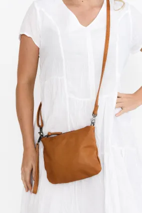 Leena Tan Leather Crossbody Bag