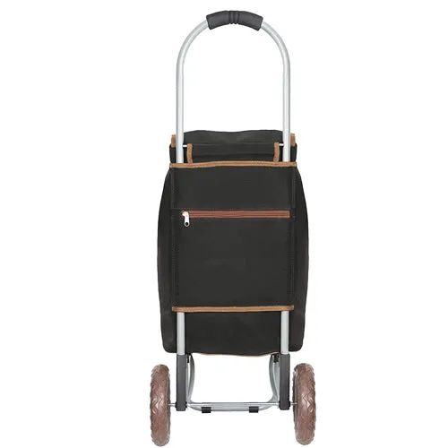 Light Weight 2 Wheel Expandable Shopping Trolley With Oval Handle