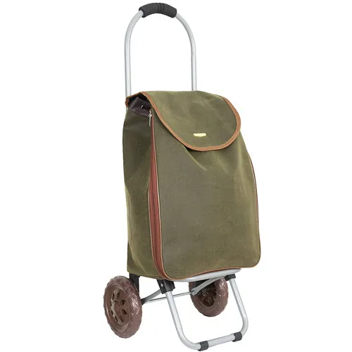 Light Weight 2 Wheel Expandable Shopping Trolley With Oval Handle